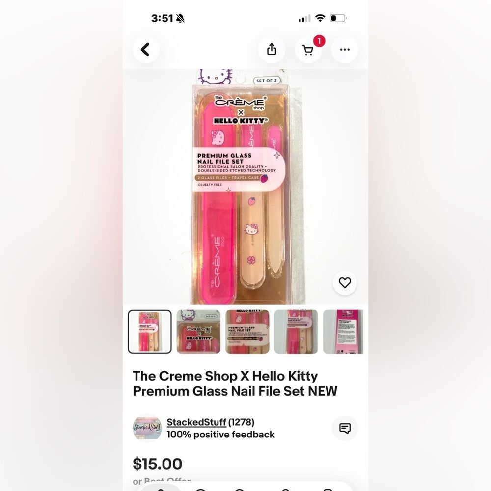 Hello Kitty Glass Nail File Set
